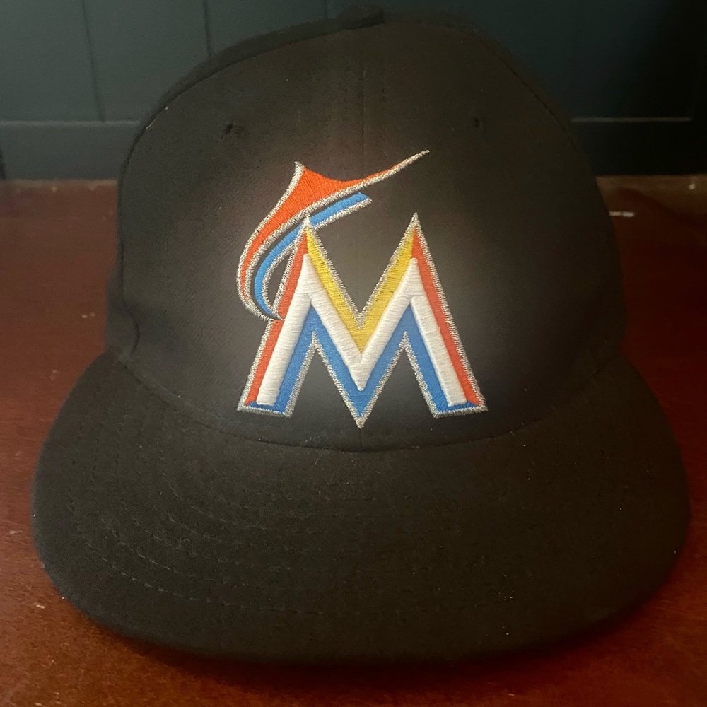 Miami Marlins MLB New Era 59fifty Authentic Fitted Hat Sz 7